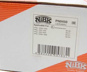 3 199 р. Колодки тормозные передние (4шт.) NIBK Peugeot 308 T7 хэтчбек 5 дв. дорестайлинг (2007-2011)  с доставкой в г. Майкоп. Увеличить фотографию 4