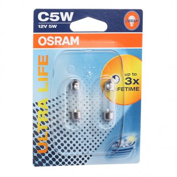 278 р. Лампа 12V C5W SV8.5-8 блистер (2шт.) Ultra Life OSRAM OSRAM 6418ult-02b  с доставкой в г. Майкоп. Увеличить фотографию 1