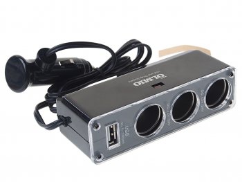 469 р. Разветвитель прикуривателя 3-х гнездовой 12V 1USB OLMIO OLMIO olm-038888  с доставкой в г. Майкоп. Увеличить фотографию 1