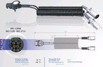 6 649 р. Кабель электрический прицепа N-type+S-type 15-полюсный сдвоенный L=4500мм ALSA ALSA 05rf020845  с доставкой в г. Майкоп. Увеличить фотографию 2