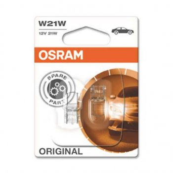 599 р. Лампа 12V W21W W3x16d блистер (2шт.) OSRAM OSRAM 7505-02b  с доставкой в г. Майкоп. Увеличить фотографию 1
