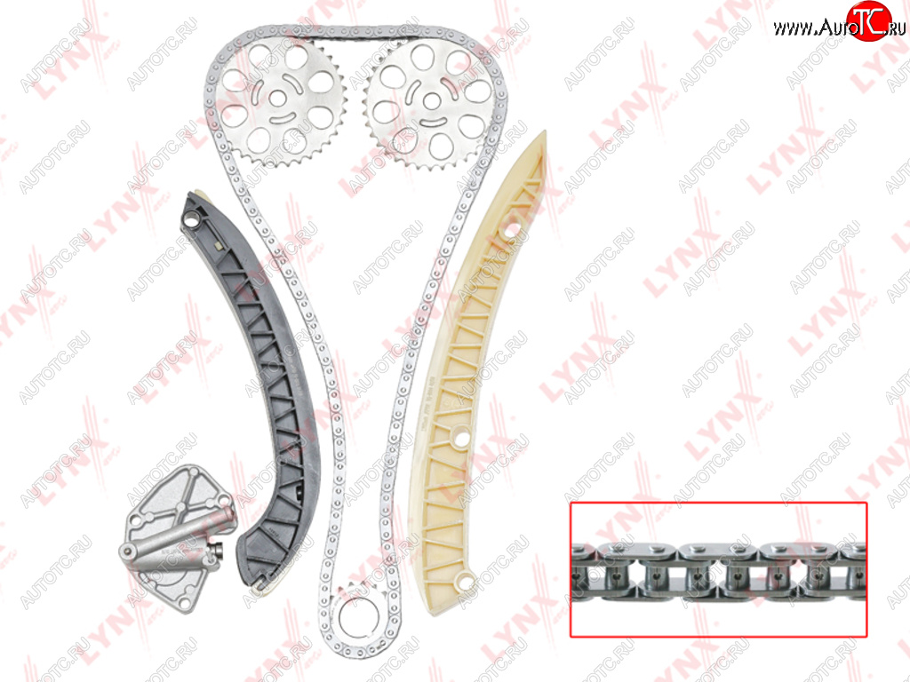 9 349 р. Комплект цепи ГРМ VW AUDI SKODA (1.2) (1 цепь+башмак натяж+успокоит+натяж+3 звезды) LYNX LYNX tk0004  с доставкой в г. Майкоп
