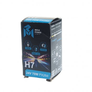 161 р. Лампа 24V H7 70W PX26d Standart MEGAPOWER MEGAPOWER 370-33-033  с доставкой в г. Майкоп. Увеличить фотографию 3