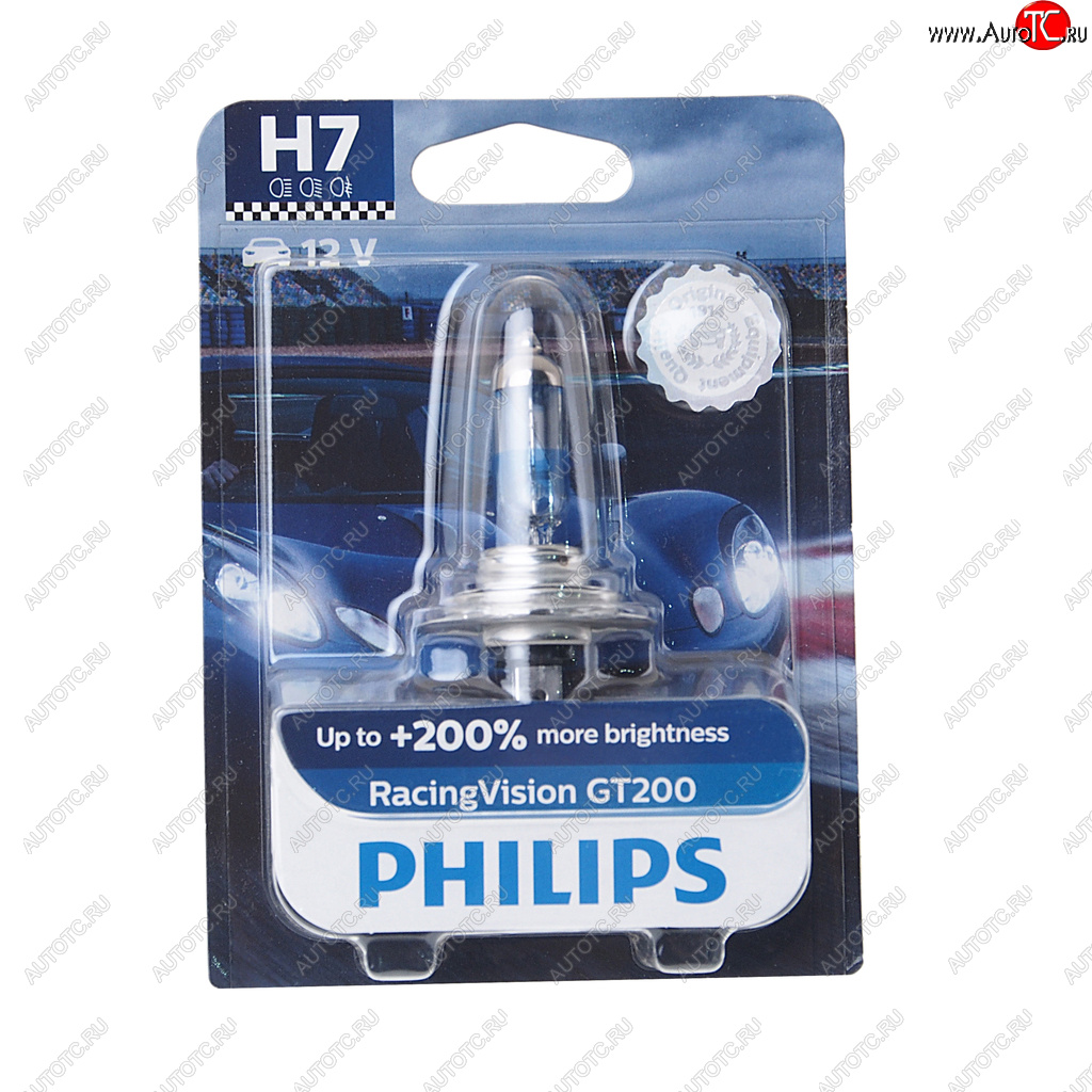 1 759 р. Лампа 12V H7 55W PX26d +200% блистер (1шт.) Racing Vision GT 200 PHILIPS PHILIPS 12972rgtбл  с доставкой в г. Майкоп