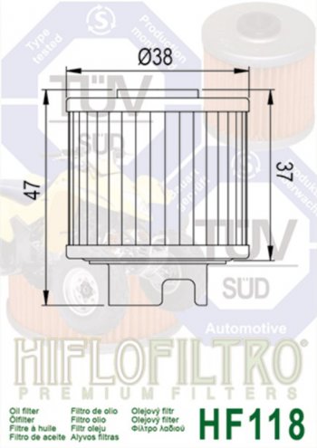 599 р. Фильтр масляный мото HONDA HIFLO FILTRO HIFLO FILTRO hf118  с доставкой в г. Майкоп. Увеличить фотографию 2