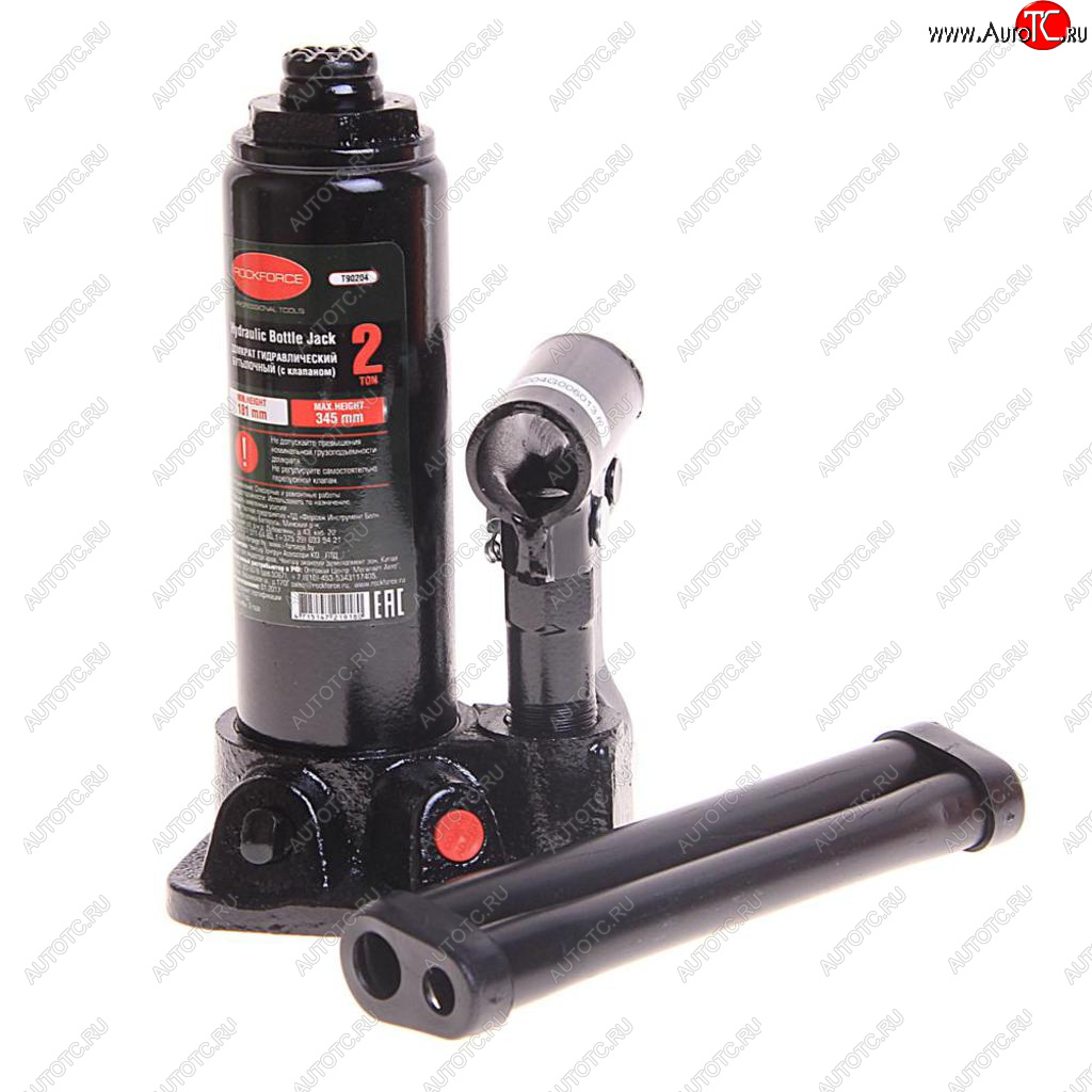 1 439 р. Домкрат бутылочный 2т 150-278мм с клапаном ROCKFORCE ROCKFORCE rf-t90204  с доставкой в г. Майкоп
