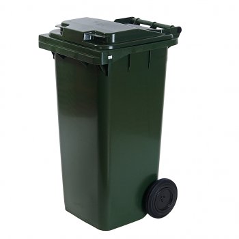3 369 р. Контейнер мусорный 120л на колесах темно-зеленый 23.C29 IPLAST IPLAST ip-551601  с доставкой в г. Майкоп. Увеличить фотографию 1