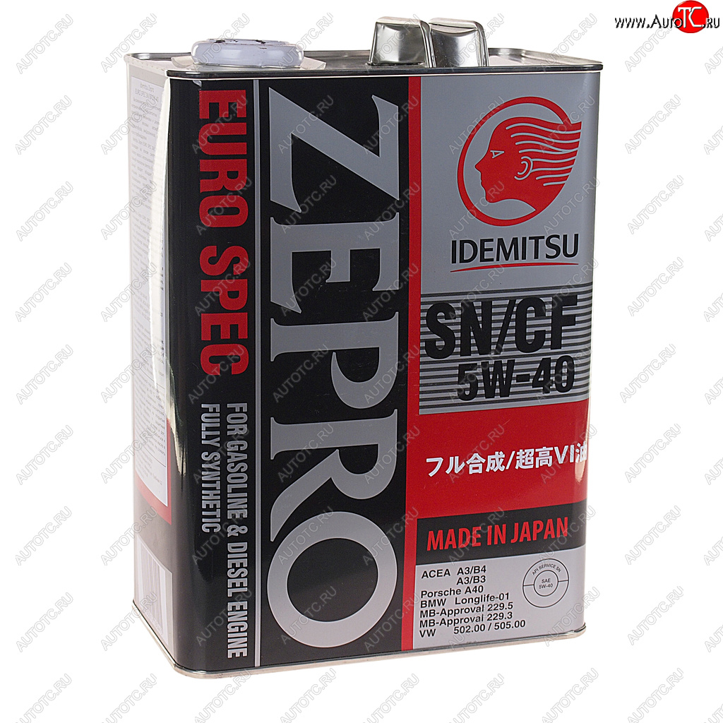 7 299 р. Масло моторное ZEPRO EURO SPEC F-S 1849-41 5W40 синт.4л IDEMITSU IDEMITSU 1849-004  с доставкой в г. Майкоп