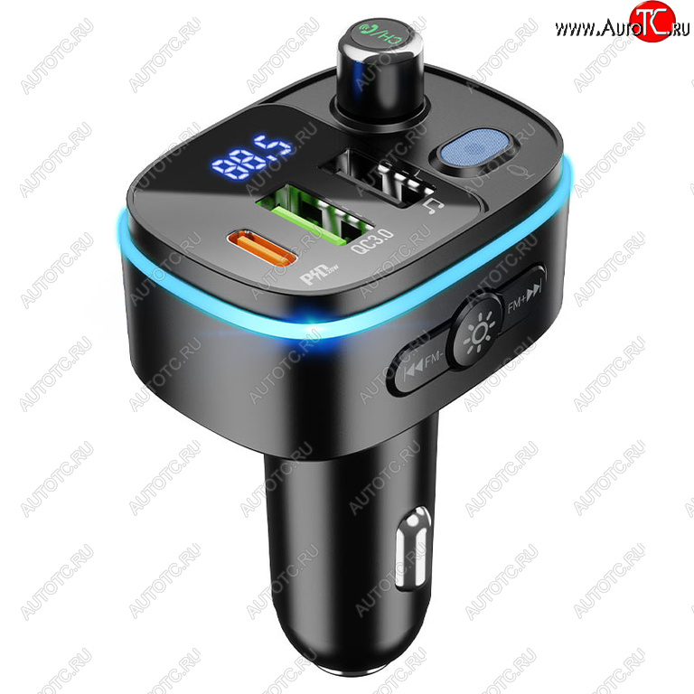 1 299 р. Устройство зарядное в прикуриватель с трансмиттером (bluetooth,hands free) HOCO HOCO e62 black  с доставкой в г. Майкоп