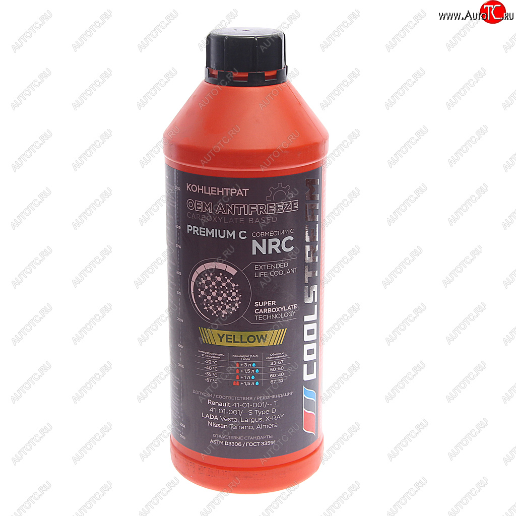 1 169 р. Антифриз желтый -76C концентрат 1.5л Premium C NRC COOL STREAM COOL STREAM cs-010114-c-ye  с доставкой в г. Майкоп