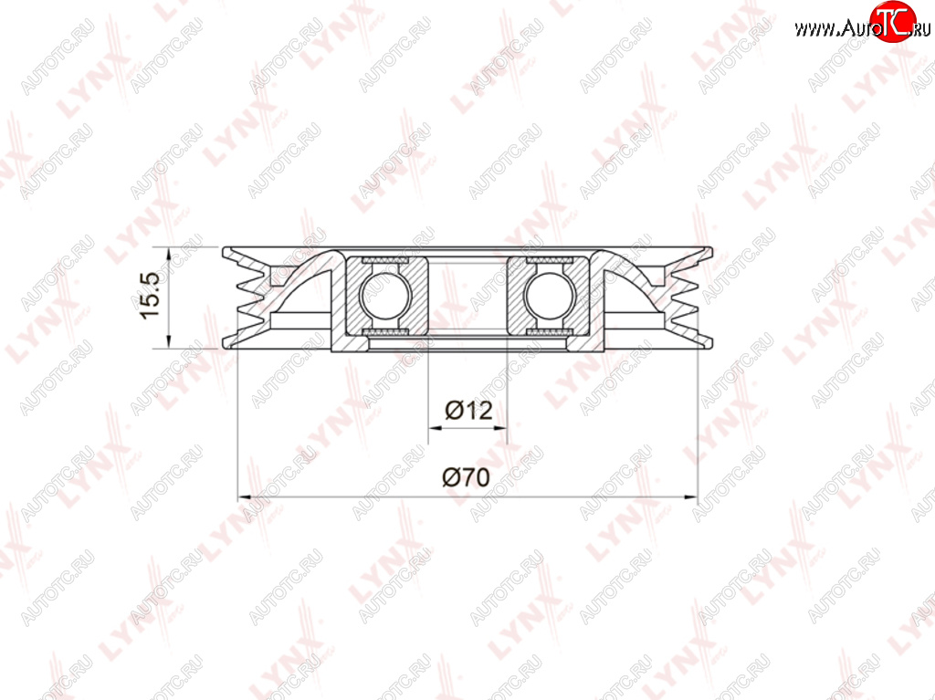 1 189 р. Ролик приводного ремня NISSAN Micra (02-10) натяжителя кондиционера LYNX LYNX pb5040  с доставкой в г. Майкоп