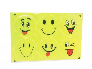 87 р. Наклейка светоотражающая силиконовая вырезанная Смайлик 22х14.5см AUTOSTICKERS AUTOSTICKERS смайлик 1 6  с доставкой в г. Майкоп. Увеличить фотографию 1