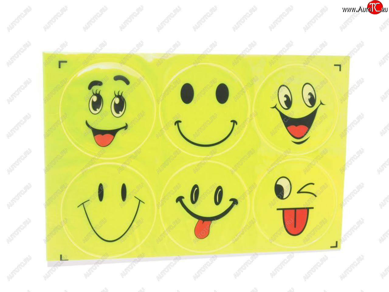 87 р. Наклейка светоотражающая силиконовая вырезанная Смайлик 22х14.5см AUTOSTICKERS AUTOSTICKERS смайлик 1 6  с доставкой в г. Майкоп