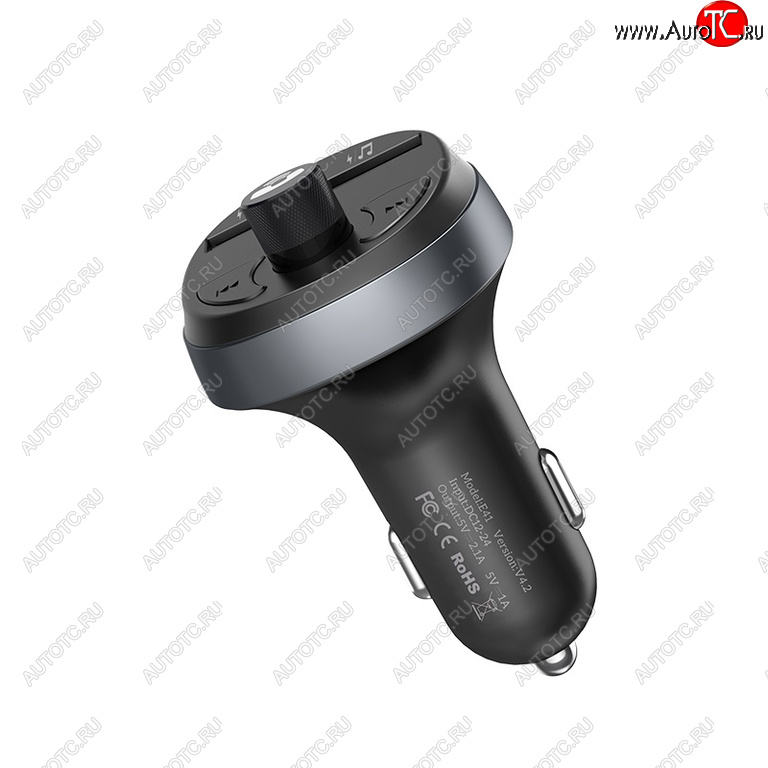 999 р. Устройство зарядное в прикуриватель с трансмиттером (bluetooth,hands free) HOCO HOCO e41 black HOCO e41 black  с доставкой в г. Майкоп