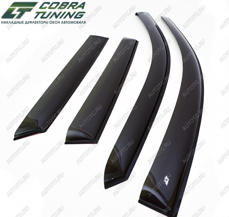 2 669 р. Комплект дефлекторов окон COBRA TUNING Honda CR-V RM1,RM3,RM4 дорестайлинг (2012-2015) (черный глянец)  с доставкой в г. Майкоп