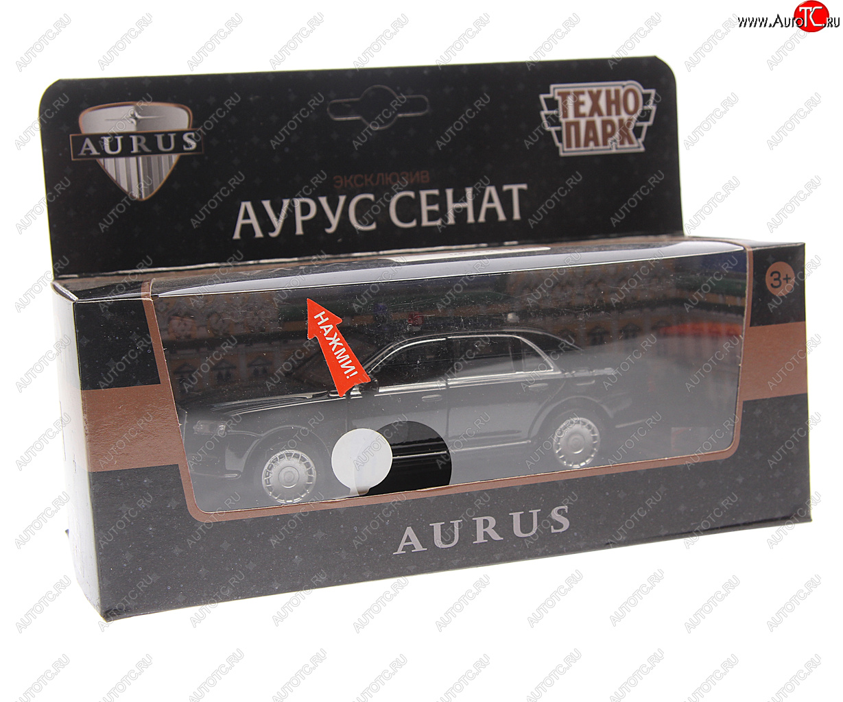 1 999 р. Модель автомобиля AURUS металлическая (свет, звук) ТЕХНОПАРК ТЕХНОПАРК senat-13sl-bk  с доставкой в г. Майкоп