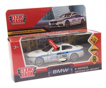 1 449 р. Модель автомобиля BMW 5 серия металлическая (свет, звук) ТЕХНОПАРК ТЕХНОПАРК 5er-12slpol-wh  с доставкой в г. Майкоп. Увеличить фотографию 1