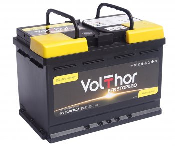 14 499 р. Аккумулятор VOLTHOR EFB 70Ач обратная полярность VOLTHOR 6ст70(0) 57088  с доставкой в г. Майкоп. Увеличить фотографию 1