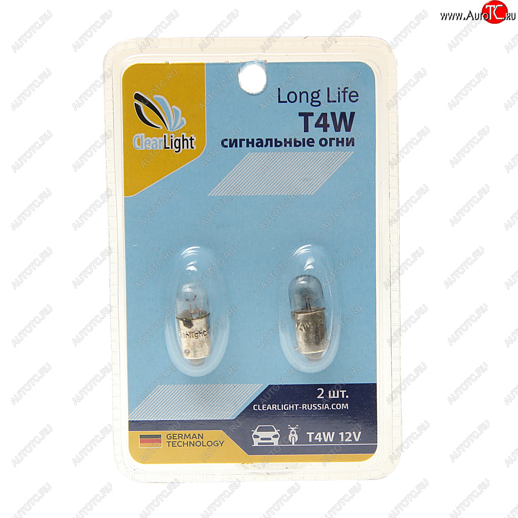 98 р. Лампа 12V T4W BA9s блистер (2шт.) CLEARLIGHT CLEARLIGHT cl-t4w-12v 2b CLEARLIGHT cl-t4w-12v 2b  с доставкой в г. Майкоп