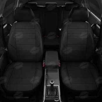 7 849 р. Авточехлы RENAULT Logan (04-13) седан экокожа черные комплект AVTOLIDER AVTOLIDER rn22-0101-ec01  с доставкой в г. Майкоп. Увеличить фотографию 3
