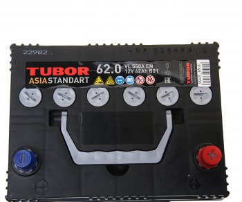 9 849 р. Аккумулятор TUBOR Asia Standart 62Ач обратная полярность TUBOR 6ст62(0) d23l  с доставкой в г. Майкоп. Увеличить фотографию 2