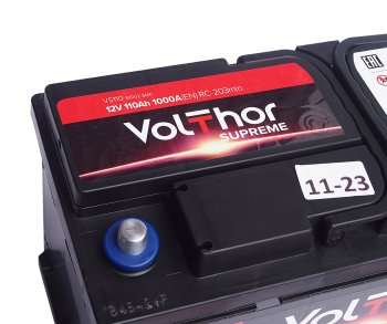 17 749 р. Аккумулятор VOLTHOR Supreme 110Ач обратная полярность VOLTHOR 6ст110(0) 61002  с доставкой в г. Майкоп. Увеличить фотографию 3