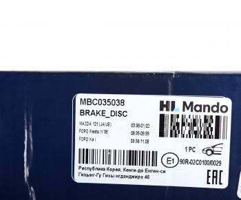 2 299 р. Диск тормозной FORD Fiesta (96-99) передний (1шт.) MANDO MANDO mbc035038 MANDO mbc035038  с доставкой в г. Майкоп. Увеличить фотографию 4