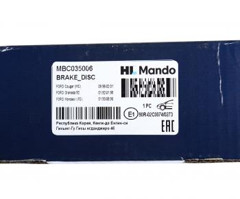 2 499 р. Диск тормозной FORD Mondeo 1,2 передний (1шт.) MANDO MANDO mbc035006 MANDO mbc035006  с доставкой в г. Майкоп. Увеличить фотографию 6