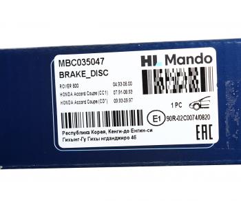 2 279 р. Диск тормозной HONDA Accord (90-) передний (1шт.) MANDO MANDO mbc035047 MANDO mbc035047  с доставкой в г. Майкоп. Увеличить фотографию 6