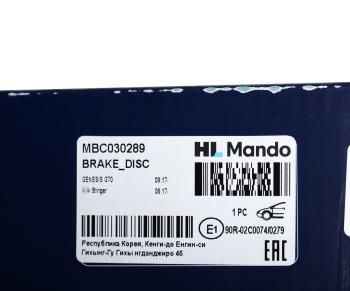 10 999 р. Диск тормозной HYUNDAI G70 (21-) KIA Stinger (17-) передний (1шт.) MANDO MANDO mbc030289  с доставкой в г. Майкоп. Увеличить фотографию 6