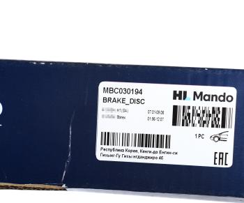 3 299 р. Диск тормозной HYUNDAI Starex H-1 (05-) (4WD) передний (1шт.) MANDO MANDO mbc030194 MANDO mbc030194  с доставкой в г. Майкоп. Увеличить фотографию 6