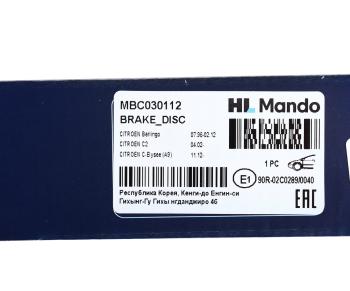 2 799 р. Диск тормозной PEUGEOT 207,208,307 CITROEN C3,C4,C5 передний (1шт.) MANDO MANDO mbc030112  с доставкой в г. Майкоп. Увеличить фотографию 6