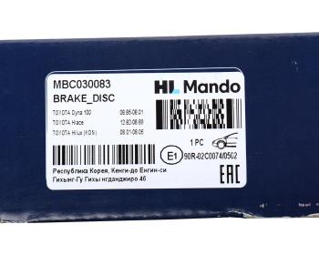3 699 р. Диск тормозной TOYOTA Hiace (83-) передний (1шт.) MANDO MANDO mbc030083 MANDO mbc030083  с доставкой в г. Майкоп. Увеличить фотографию 7