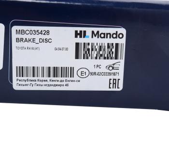2 759 р. Диск тормозной TOYOTA Rav 4 (94-) передний (1шт.) MANDO MANDO mbc035428 MANDO mbc035428  с доставкой в г. Майкоп. Увеличить фотографию 7