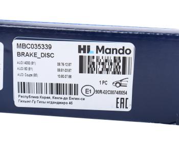 2 499 р. Диск тормозной VW Golf (79-97),Passat (81-88) AUDI 80 (73-91) передний (1шт.) MANDO MANDO mbc035339 MANDO mbc035339  с доставкой в г. Майкоп. Увеличить фотографию 7