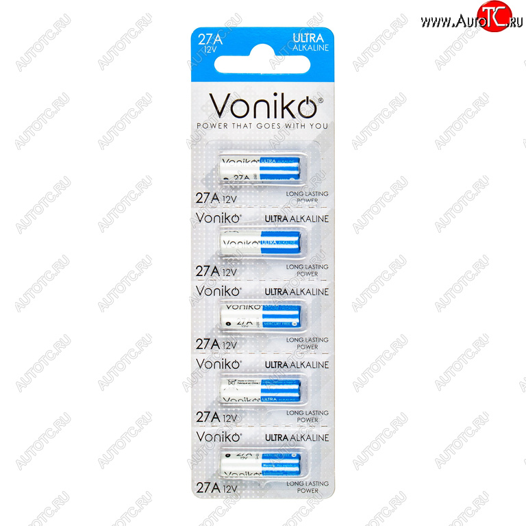 52 р. Батарейка A27 12V (пульт сигнализации) блистер 5шт. (цена за 1шт.) Alkaline Ultra VONIKO VONIKO v-27aбл  с доставкой в г. Майкоп