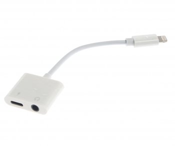 419 р. Переходник iPhone (5-) на jack 3.5 белый BOROFONE BOROFONE bv12 white  с доставкой в г. Майкоп. Увеличить фотографию 1