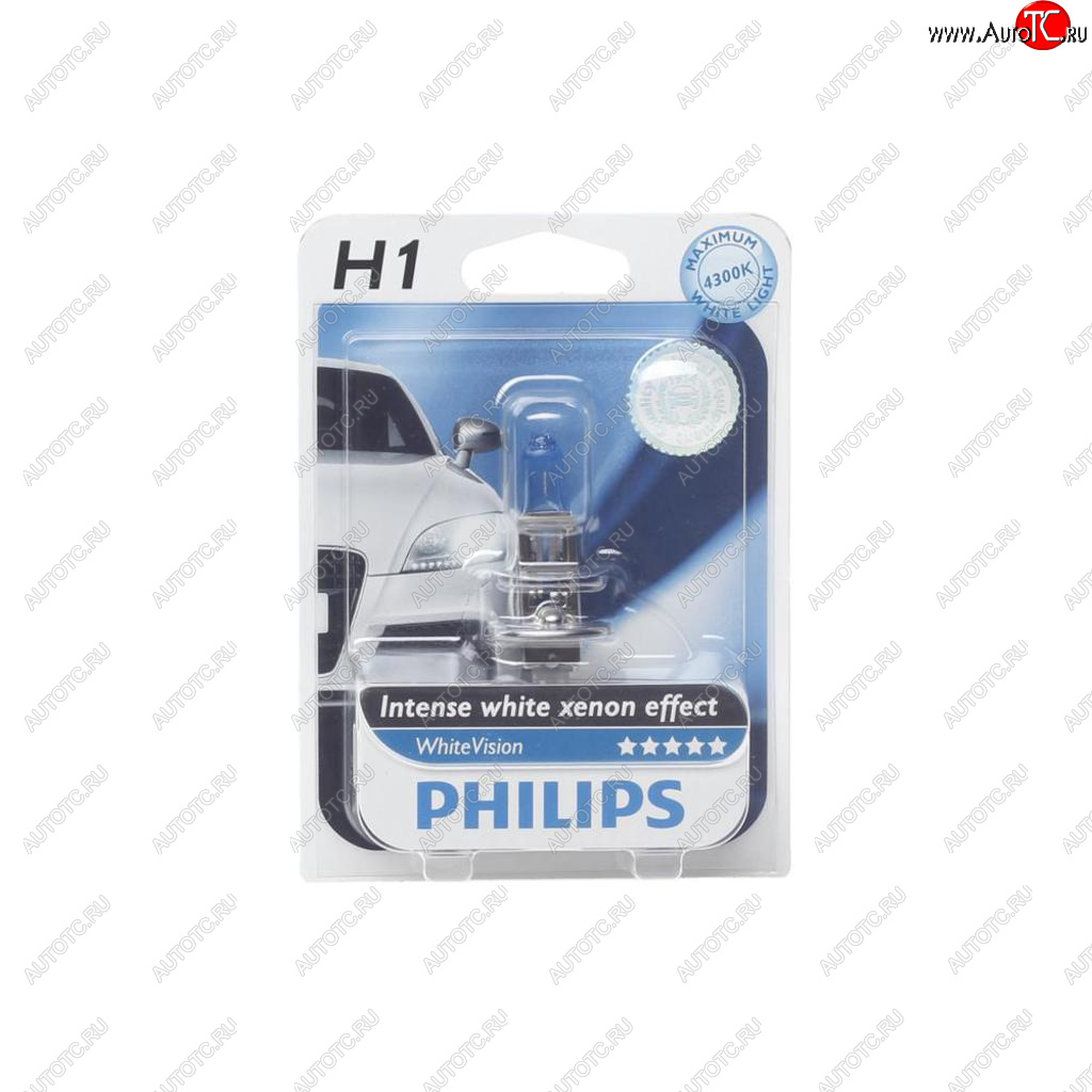 819 р. Лампа 12V H1 55W P14.5s 4300K блистер (1шт.) White Vision PHILIPS PHILIPS 12258whvb1  с доставкой в г. Майкоп