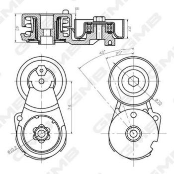 3 179 р. Натяжитель приводного ремня NISSAN Qashqai,X-Trail (T31) (2.0) GMB GMB gat31640  с доставкой в г. Майкоп. Увеличить фотографию 3