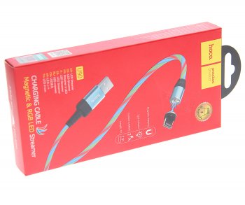 699 р. Кабель iPhone (5-) 1м синий HOCO HOCO u90 blue  с доставкой в г. Майкоп. Увеличить фотографию 3