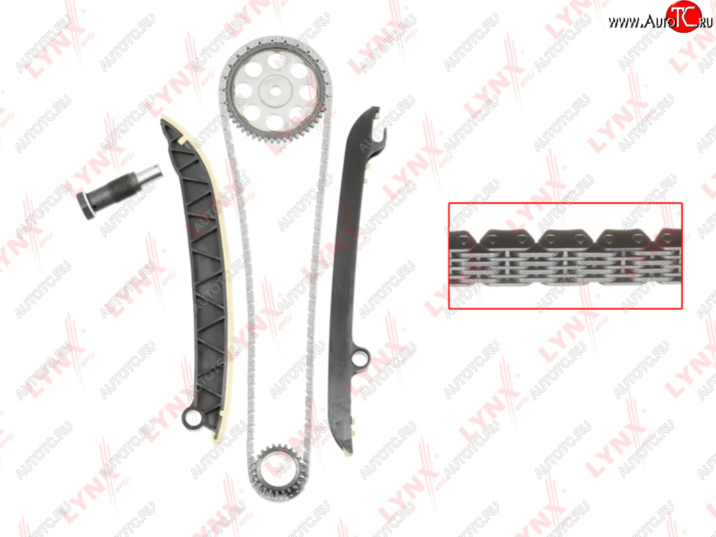 10 599 р. Комплект цепи ГРМ VW AUDI SKODA (1.2 TSI) (1 цепь+башмак натяж+успокоит+натяж+2 звезды) LYNX LYNX tk0054  с доставкой в г. Майкоп
