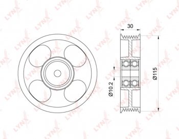 2 999 р. Ролик приводного ремня TOYOTA Corolla (08-13) обводной LYNX LYNX pb7037  с доставкой в г. Майкоп. Увеличить фотографию 2