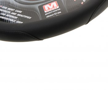 539 р. Оплетка руля (M) 37-39см черная со скошенным низом MISTAR MISTAR mis-flat-17stw20 bk (m)  с доставкой в г. Майкоп. Увеличить фотографию 2
