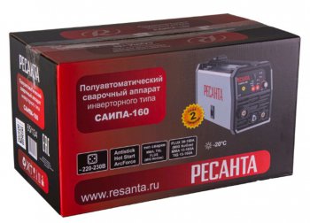 8 999 р. Аппарат сварочный 6.2кВт 30-160А d=4.00.8-1.0 220В инвертор полуавтомат РЕСАНТА РЕСАНТА саипа-160  с доставкой в г. Майкоп. Увеличить фотографию 8