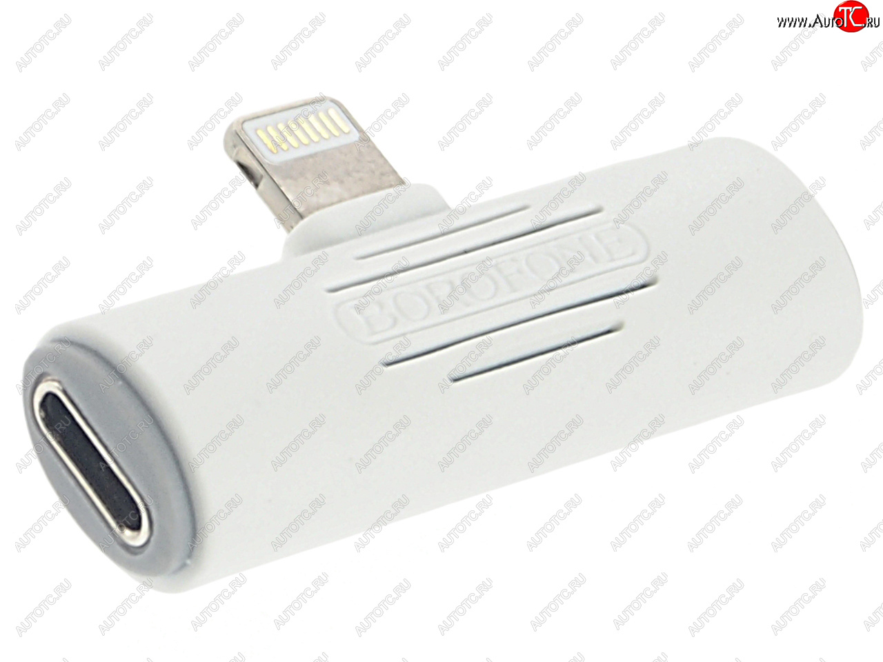 599 р. Переходник iPhone (5-) на jack 3.5 + зарядка белый BOROFONE BOROFONE bv7 white BOROFONE bv7 white  с доставкой в г. Майкоп