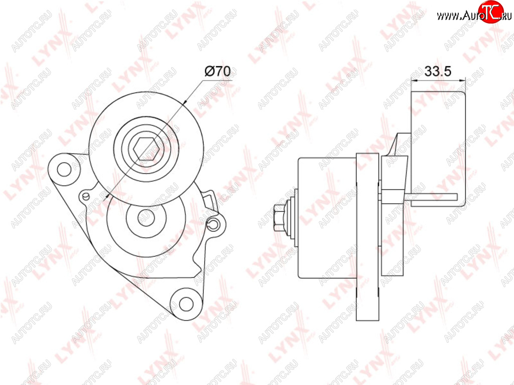 7 999 р. Ролик приводного ремня NISSAN Pathfinder (05-) натяжной LYNX LYNX pt3256  с доставкой в г. Майкоп
