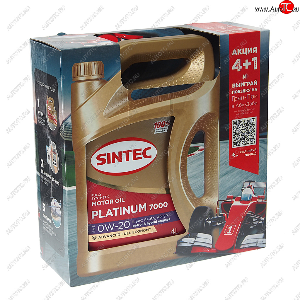 1 899 р. Масло моторное Platinum 7000 GF-6A 0W20 синт.4+1л SINTEC SINTEC 600222 SINTEC 600222  с доставкой в г. Майкоп