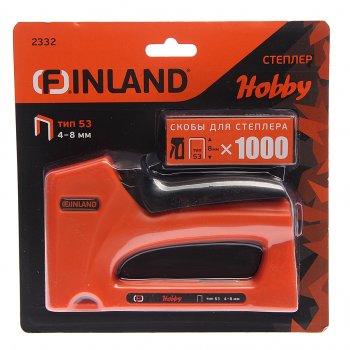 879 р. Степлер пластиковый 4-8мм тип 53 со скобами 1000шт. FINLAND FINLAND 2332  с доставкой в г. Майкоп. Увеличить фотографию 1