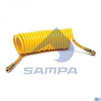 1 199 р. Шланг пневматический витой М22 L=7.5м (желтый) SAMPA SAMPA 095.180  с доставкой в г. Майкоп. Увеличить фотографию 1