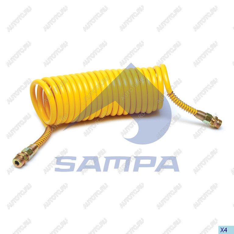 1 199 р. Шланг пневматический витой М22 L=7.5м (желтый) SAMPA SAMPA 095.180  с доставкой в г. Майкоп